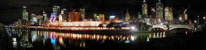 Melbourne skyline at night