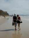 Dirk and Lene on Byron Bay beach