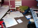 In lack of a propper table, the planning had to be done on the floor