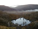 Hike down in th last daylight passing Wombat Lake