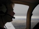 The pilot concentrated to avoid the rain