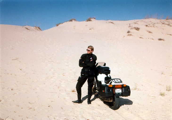 Dirk with Klaus' bike