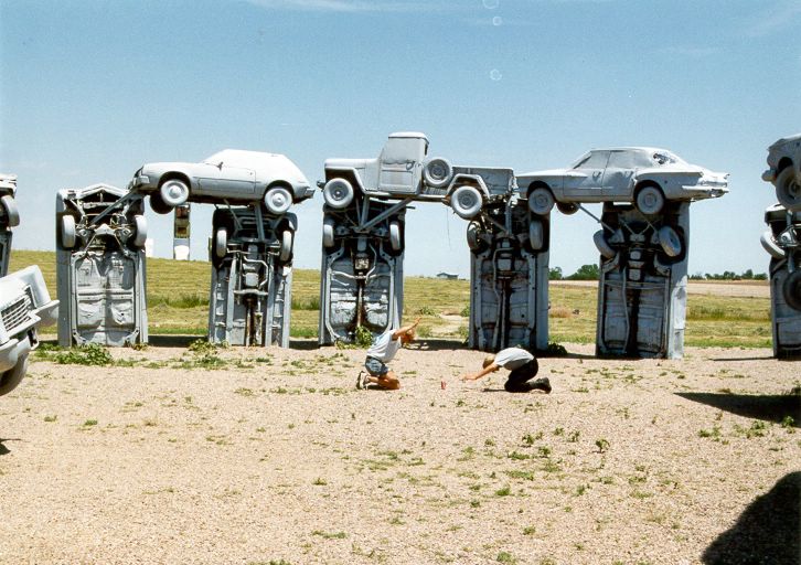 Praying at Carhenge
