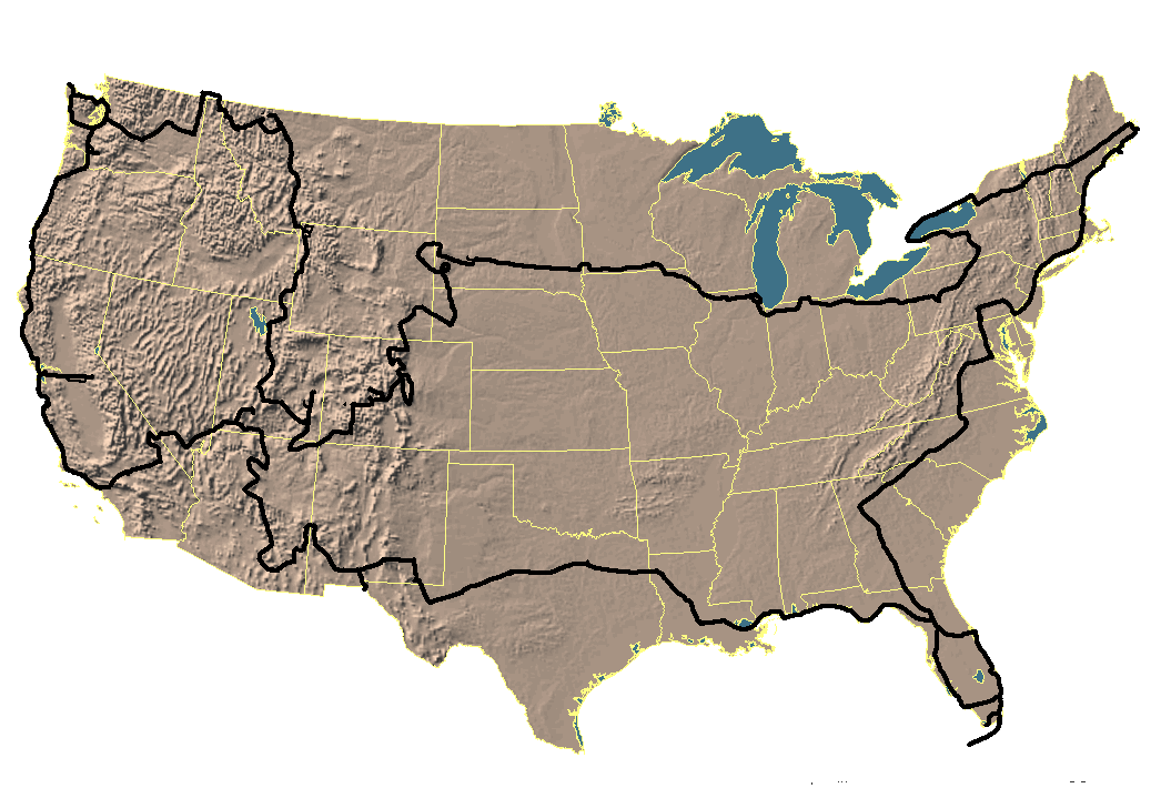 Route map of the 1995 motorcycle trip across the USA